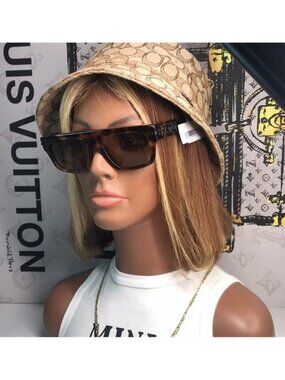 New Auth FENDI Graphics Light Tortoise Rectangle Sunglasses FE40091U_53E